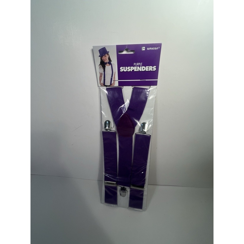 Suspenders Purple  Adjustable One Size Fits Most Adults And Kids by Amscan